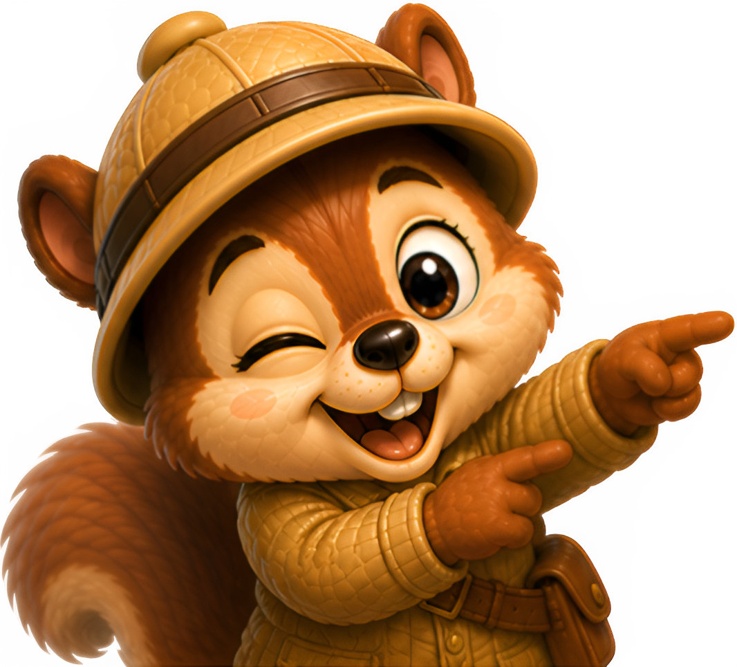 Stampic pointing mascot